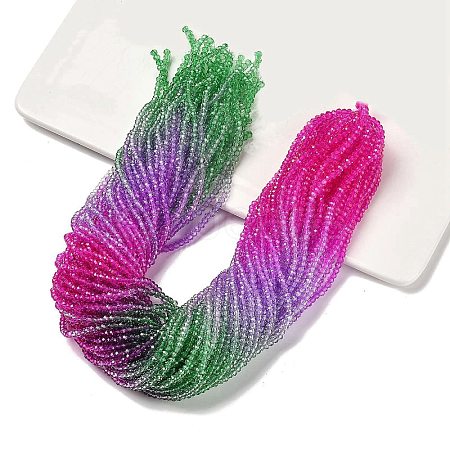 Transparent Painted Glass Beads Strands X1-DGLA-A034-T1mm-A06-1