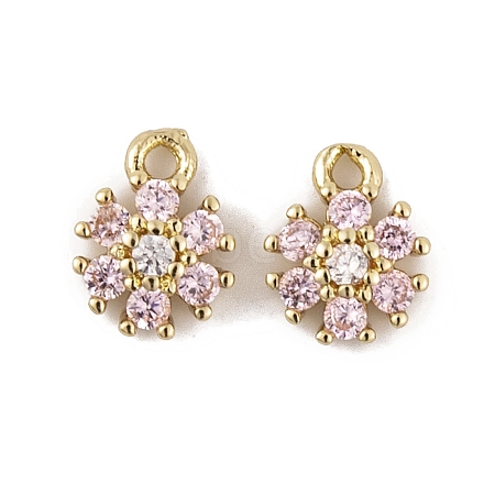 Brass Micro Pave Cubic Zirconia Charms KK-L212-17G-1