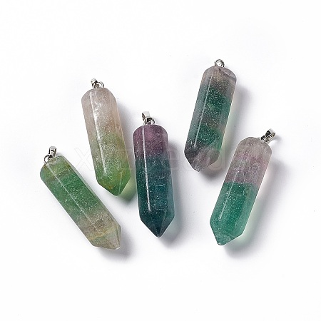 Natural Fluorite Double Terminated Pointed Pendants G-G926-01P-13-1