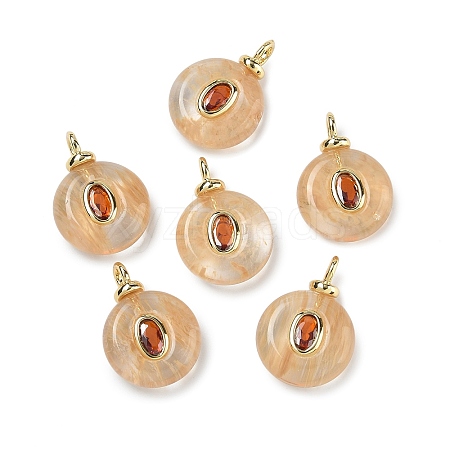 Watermelon Stone Glass Pendants KK-C251-01E-02-1