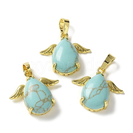 Synthetic Turquoise Pendants KK-F888-01G-22-1