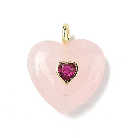 Natural Rose Quartz Pendants X-G-C274-04H-1