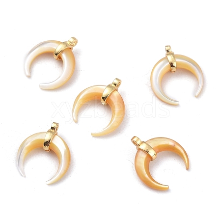 Natural Yellow Shell Pendants X-SSHEL-L018-004-1