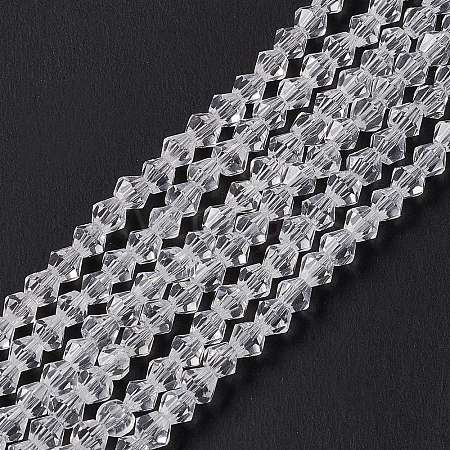 Clear Glass Bicone Beads Strands X-GLAA-S026-3mm-07-1