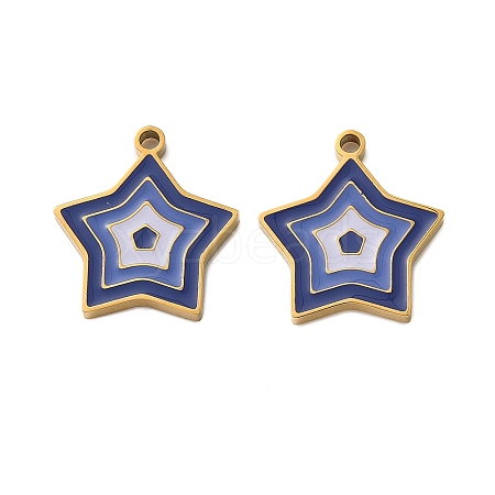 304 Stainless Steel Enamel Pendants STAS-B100-07G-1