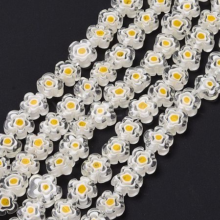 Handmade Millefiori Glass Bead Strands LAMP-J035-10mm-48-1