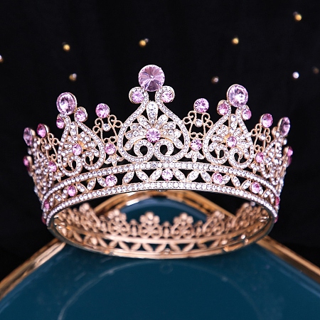 Alloy Rhinestone Crown Hair Bands PW-WG4416F-05-1