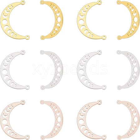 Unicraftale 12Pcs 3 Colors 304 Stainless Steel Pendants STAS-UN0028-66-1