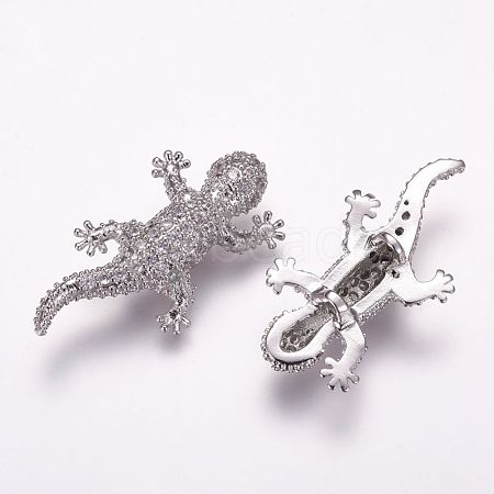 Brass Micro Pave Cubic Zirconia Beads ZIRC-F054-10P-1
