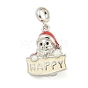 Anti-Tarnish Rhodium Plated 925 Sterling Silver Enamel Christmas European Dangle Charms STER-Z010-02P-02A-1