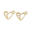 Brass Micro Pave Clear Cubic Zirconia Charms KK-L212-19G-1