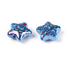 Christmas UV Plating Printed Opaque Acrylic Beads MACR-N018-06D-2