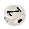 925 Sterling Silver Flat Round with Letter Beads LS-STER-G044-01AS-Z-2