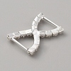Silver Plated Brass Rhinestone Connector Charms RB-WH0001-03-2
