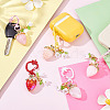 5Pcs Acrylic Strawberry Pendant Decoration KEYC-GA00006-02-4