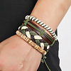 4Pcs PU Leather Cord Braided Bracelets for Women Men WGF3AFD-01-2