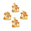 Rack Plating Alloy Enamel Pendants with Jump Ring ENAM-M048-21MG-B-4