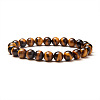 Natural Tiger Eye Round Beads Stretch Bracelets BJEW-N301-8mm-03-2