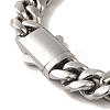 Non-Tarnish 304 Stainless Steel Cuban Link Chain Bracelets for Women Men BJEW-Q341-14D-P-3