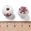 Printed Schima Wood European Beads WOOD-G023-06-3