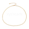 Glass Pearl Link Chain Necklaces NJEW-JN03203-1