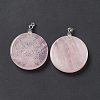 Natural Rose Quartz Pendants G-P491-03P-06-3