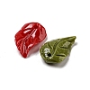 Synthetic Coral Dyed Leaf Charms CORA-Q034-02-2