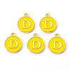 Golden Plated Alloy Enamel Charms X-ENAM-S118-09D-1