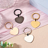 4Pcs 4 Styles Stainless Steel Keychains KEYC-TA0004-81G-4