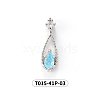 Chinese lute Shape Brass Micro Pave Clear Cubic Zirconia Nail Gems Set MRMJ-T015-41P-03-2