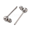 304 Stainless Steel Ball Post Stud Earring Findings STAS-Z035-01P-G-2