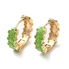 Flower Real 18K Gold Plated Brass Hoop Earrings EJEW-L268-015G-02-1