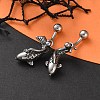 Fish 316 Surgical Stainless Steel Belly Button Rings/Earrings EJEW-G416-15AS-1