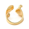 Irregular Brass Open Cuff Rings for Women RJEW-A046-09G-3