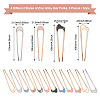 Biyun 12Pcs 4 Style Zinc Alloy Hair Fork OHAR-BY0001-01-3