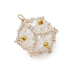 Beaded Cube Charms PALLOY-MZ00440-05-3