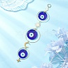 Handmade Lampwork Flat Round with Evil Eye Hanging Suncatchers HJEW-JM04405-2