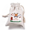 Christmas Cotton Cloth Storage Pouches ABAG-M004-02J-3