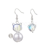 Glass Beads Dangle Earrings EJEW-JE06316-2