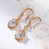 Brass Micro Pave Clear Cubic Zirconia Dangle Earrings EJEW-K300-23G-3