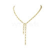 Brass Oval Link Lariat Necklaces for Women NJEW-JN05637-2