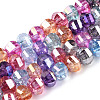 Transparent Electroplate Glass Beads Strands EGLA-N006-078-4