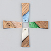 Opaque Resin & Walnut Wood Pendants RESI-S389-040A-C-1