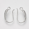 Brass Micro Pave Cubic Zirconia Earring Hooks X-ZIRC-Q022-035P-NF-2