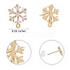 8Pcs Brass Micro Pave Zirconia Snowflake Stud Earrings Findings JX500A-1