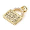 Brass Micro Pave Clear Cubic Zirconia Pendants KK-Q813-08B-G-2