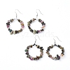 Natural & Synthetic Mixed  Gemstone Dangle Earrings EJEW-E255-D-2