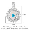 Brass Micro Pave Cubic Zirconia Pendants ZIRC-OY001-66P-2