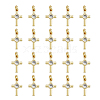 DICOSMETIC 20Pcs Brass Micro Pave Cubic Zirconia Tiny Cross Charms KK-DC0001-85-1