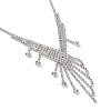 Fashionable Wedding Rhinestone Necklace and Stud Earring Jewelry Sets X-SJEW-R046-10-4